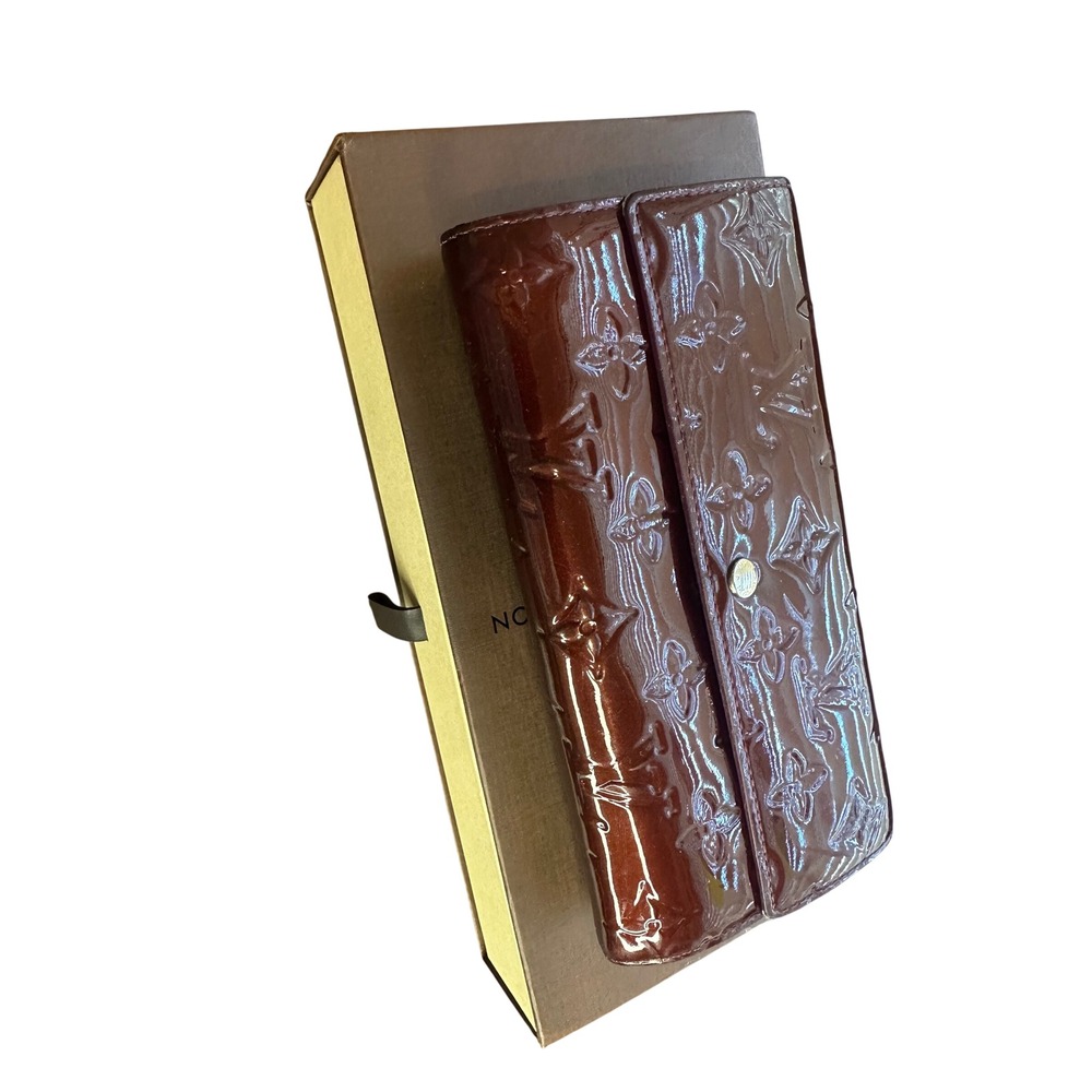 Louis Vuitton Vernis Sarah Wallet Amarante Burgundy Wine Long Patent Leather